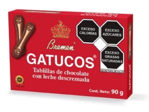 GATUCOS, tablillas de chocolate con leche descremada.